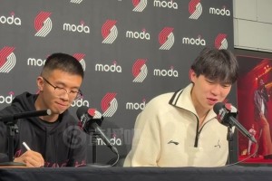 杨瀚森：波特兰球迷的能量太足了！头一次感觉这么热血沸腾的！